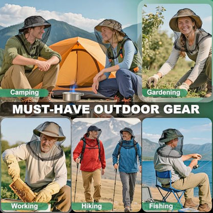 2 Pack Premium Mosquito Head Nets, Ultra Large Bug Net for Head