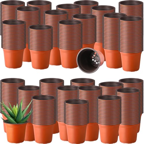 Hushee 1500 Pcs Plastic Plants Nursery Pots - Seed Starting and Seedling Planters With Drainage Holes for Indoor Outdoor Flower Transplanting - color: Classic, size: 6 Inch
