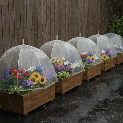 Abbylike 4 Pcs Clear Greenhouse Plant Umbrella Plant Rain Umbrellas,25 Inch - color: Clear, size: 25 Inch