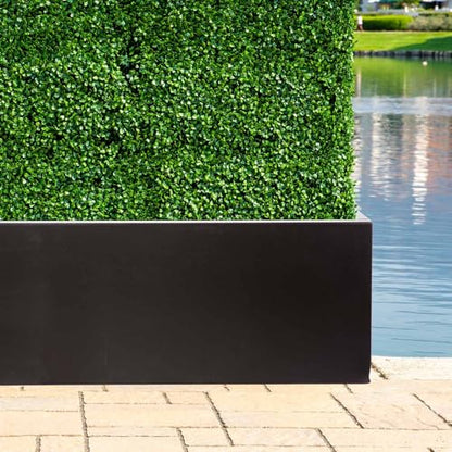 NatraHedge Hampton Wooden Planter Box (44"" Lx15 Wx15 H) Black-Aluminum - color: Black- Aluminum