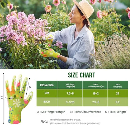 6 Pairs Gardening Gloves for Women - Breathable Rubber Coated Garden Gloves, Multi-purposes Gardening Gloves - color: Pink / Blue / Cyan / Red / Blue / Purple