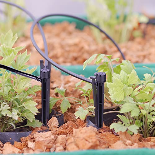Retisee 50 Pcs Drip Irrigation Emitters, Adjustable 0-18 GPH 8 Holes