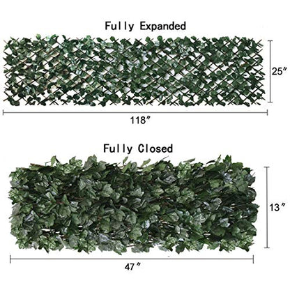 Expandable Privacy Fence Screen for Balcony Patio Outdoor Porch - color: Dark Green
