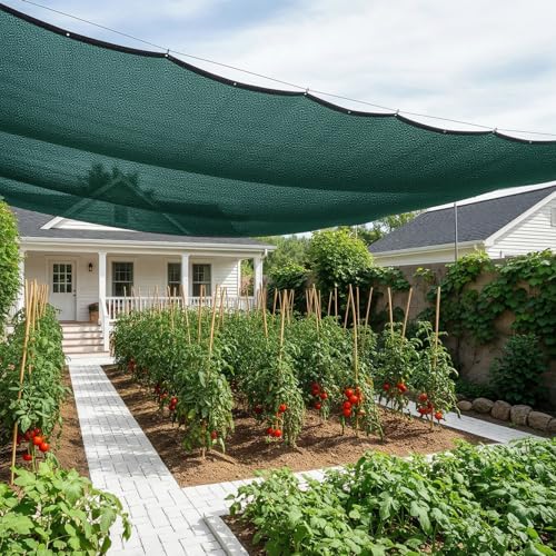 SUNNY GUARD Sun Shade Cloth, 6.5 x 10 FT Green HDPE Mesh - color: 90 SHADE-GREEN, size: 6.5 FT x 10 FT