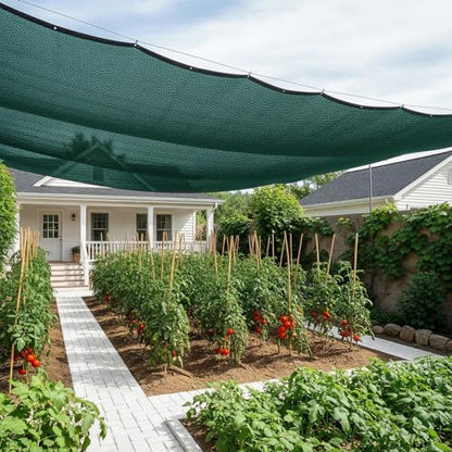 SUNNY GUARD Sun Shade Cloth, 6.5 x 16.5 FT Green HDPE Mesh - color: 90 SHADE-GREEN, size: 6.5 FT x 16.5 FT