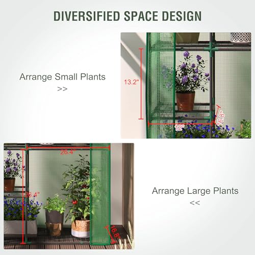 Mini Greenhouse for Outdoors, Portable Small Greenhouse - style: 38"x17"x62" Green