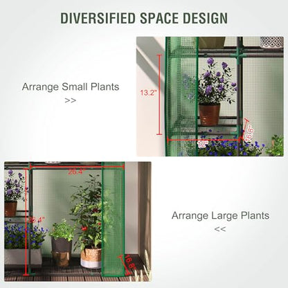 Mini Greenhouse for Outdoors, Portable Small Greenhouse - style: 38"x17"x62" Green