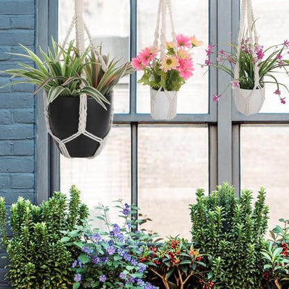 Handmade Macrame Plant Hangers, 2 Pack Hanging Planters Baskets