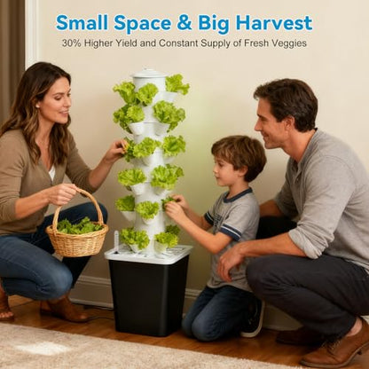 JESLED 6 Tiers Hydroponics Growing System Kits with 4 LED Grow Lights