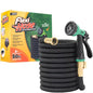 Flexi Hose with 8 Function Nozzle, 50FT - Lightweight Expandable Garden Hose, No-Kink Flexibility, 3/4 Inch Solid Brass Fittings and Double Latex Core - size: 50ft
