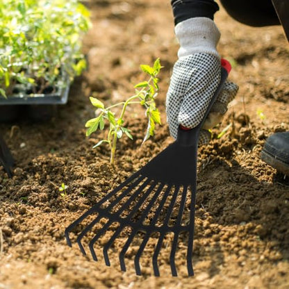 GANAZONO Small Rake Small Gardening Rake Leaf for Outdoor for Flower Bed with Handle Leaf for Garden s for Gardening Garden Grass Plastic