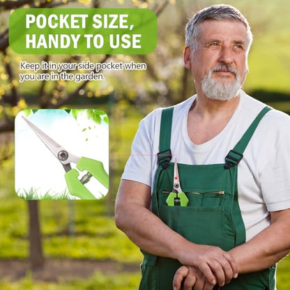 Lasnten 20 Pcs Pruning Shears 7.2" Bud Trimming Scissors, Green - color: Green