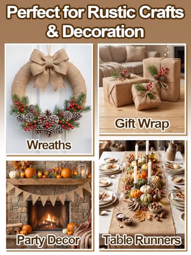 ANPHSIN 5ftx40in Natural Burlap Plant Covers Freeze Protection - size: 5ft