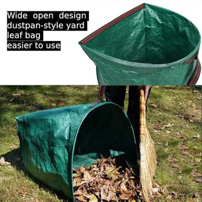 2-Pack 72 Gallon Collapsible Dustpan-Style Yard Waste Bag with Gloves - style: 2 pack leaf bags with gloves