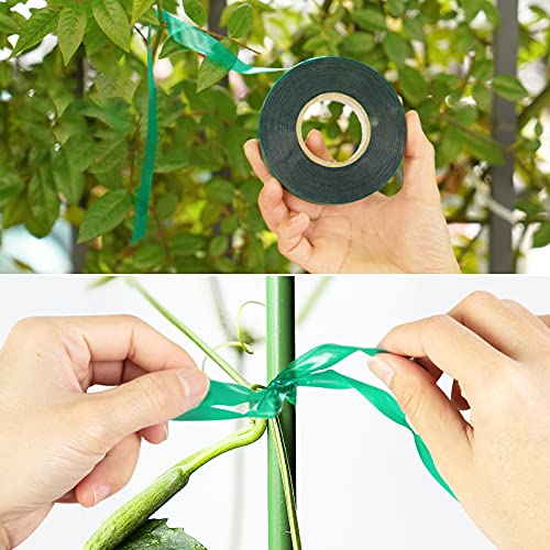 Unves 2 Pack Garden Tape Roll, 150 Ft Green Plant Ties Nursery Tapes - size: 2x150Ft