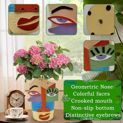 Midogaigai Abstract Face Planter Pots for Indoor Plants&Flowers Home Decor - style: Eclectic