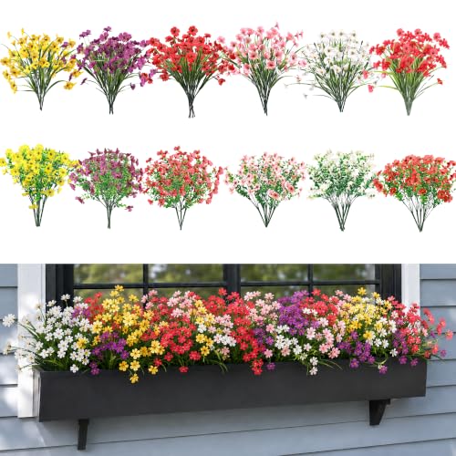 Artificial Flowers 24 Pcs, Multiple Styles with Monkey Grass & Eucalyptus - color: 6 Colors Monkey Grass + Eucalyptus