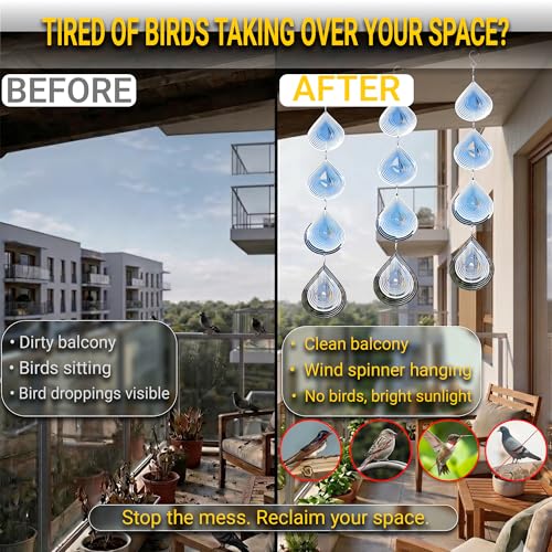 Reflective Bird Deterrents for Outside, Woodpecker Repellent - size: Water Drop