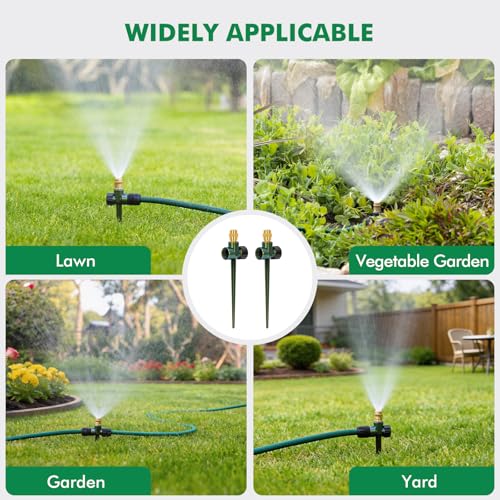 RESTMO 6 Pack Heavy-Duty Full-Metal Lawn Sprinklers for Yard - color: Green, size: 6 Pack