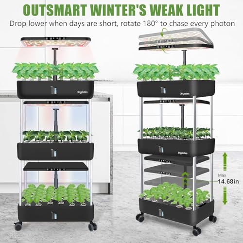 Hydroponics Growing System, 66-Pod Indoor Garden with Seeds - size: 3-Tier
