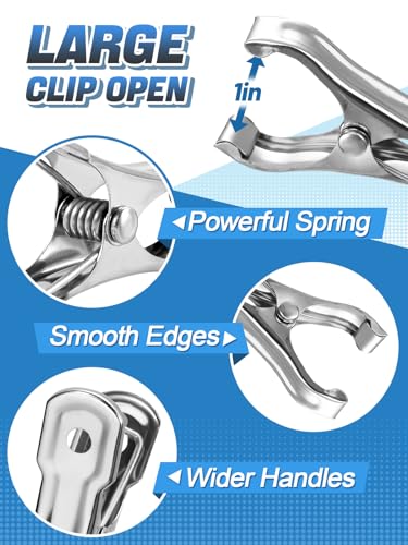 PAMASE 100Pcs Large Open Stainless Steel Garden Clips - style: 100pcs