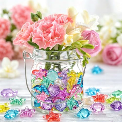 70 PCS Seashells Ocean Sensory Bin Filler, Mini Resin Animal Figures - style: Mini Seashells(70 Pieces)