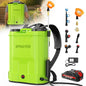 Battery Powered Backpack Sprayer 5.3 Gallon Electric Garden Sprayer - color: Light Green