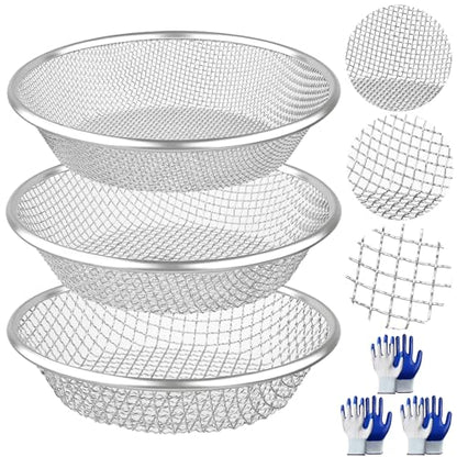 3PCS Soil Sifter for Gardening, Rock Sifter for 5 Gallon Bucket, Compost Dirt Sieve Set with Gloves – Filters Soil, Sawdust, Pebbles, Debris