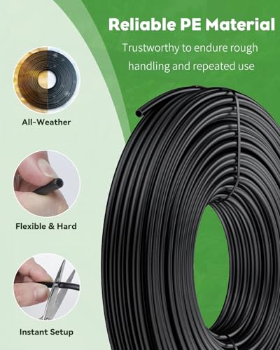 Pawfly 50 ft. 1/4 Drip Irrigation Tubing, Black Drip Irrigation Hose Roll, Polyethylene Drip Irrigation Line for Garden Watering, Blank Distribution Tubing for Drip Irrigation System - size: 50 FT 1/4" PE Drip Irrigation Tubing