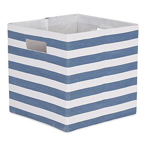 DII Polyester Cube Storage Collection Hard Sided Collapsible, 11x11x11, French Blue - color: French Blue, size: 11x11x11" (Pack of 1)
