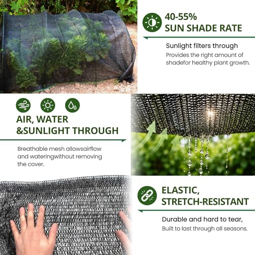 40%-55% Shade Cloth, 20x25Ft Garden Sun Shade Mesh Net Cover for Plant - size: 20'x25'