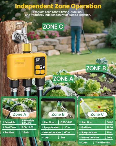 WiFi Water Timer 3 Outlet Garden, Brass Inlet & Outlet - size: 3 Outlet I/O