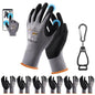 7 Pairs Safety Work Gloves Seamless Nylon Knit MicroFoam Nitrile Coated - size: Medium, style: 7 Pairs,grey