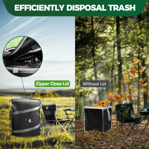 RVGUARD Pop-Up Trash Bin, Black Trash Can - color: BLACK