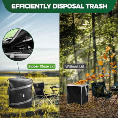 RVGUARD Pop-Up Trash Bin, Black Trash Can, 2 Pack - color: BLACK 2 PACK