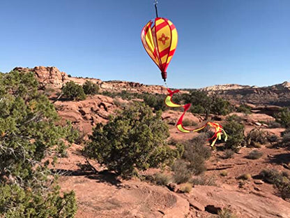 In the Breeze New Mexico Hot Air Balloon Wind Spinner,11" W x 17" H, 30" Tail - color: New Mexico