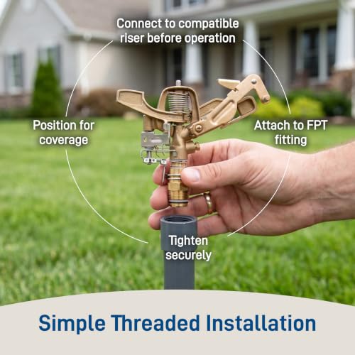 Orbit Brass Impact Sprinkler Head, Dual Nozzle, 3/4 in. MPT - 55016