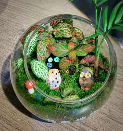 Miniature Garden Accessories, 39 Pcs, Mini Garden Animals Owls with Moss, Miniature Figurines, Model Trees for Micro Landscape DIY Fairy Craft Decor
