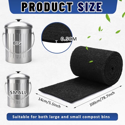 Reallnaive Square Compost Bin Charcoal Filter Sheets, Activated Carbon