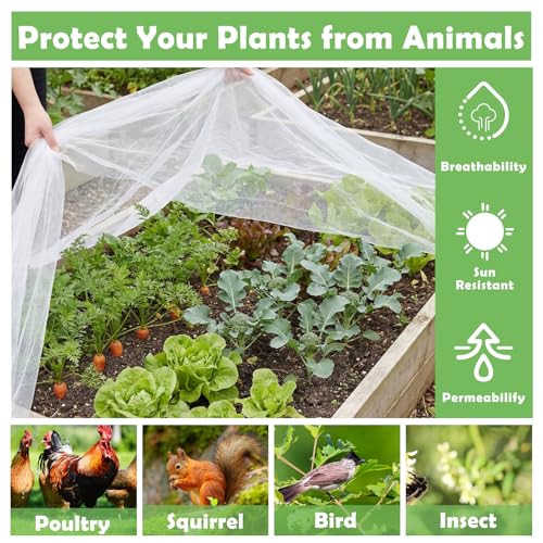 15 x 33 ft Garden Mesh Netting Insect Mosquito Net, White, 1 Pcs - size: 15 x 33 ft