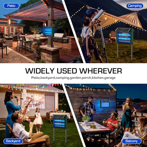 Solar Bug Zapper Outdoor with Dual Solar Panels, 4500V Mosquito Zapper - color: Green