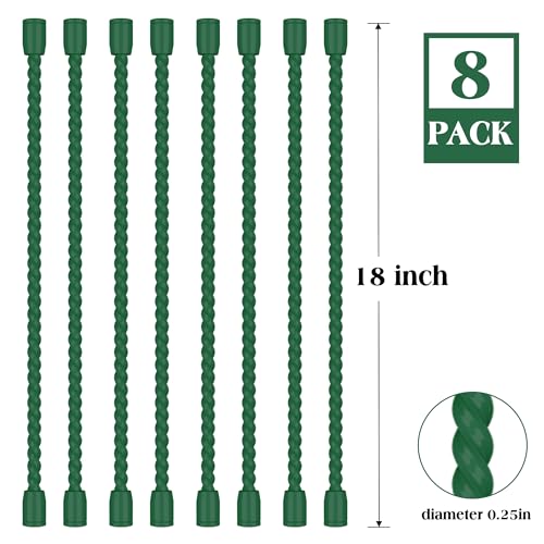 8PCS 18 Inch Silicone Cable Ties, Reusable Bendable Rubber Twist Ties - color: Pine Green, size: 18in(8pcs)