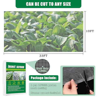 10 X 33 FT Breathable Garden Mesh Netting Pest Barrier for Raised Beds - color: White Netting, size: 10x33ft
