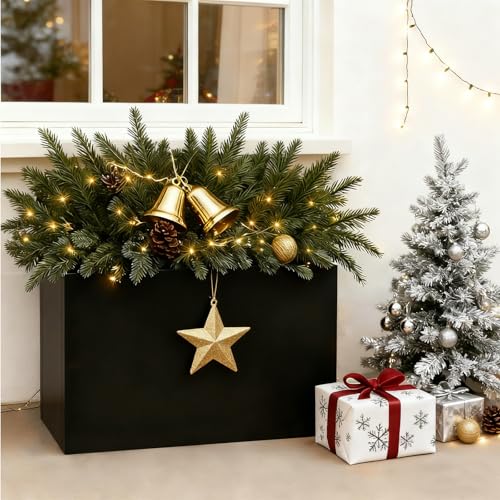 Metal Rectangular Planter Box 24" L x 12" W x 24"H Black Tall Metal Planter - color: Black, size: 24*12*24