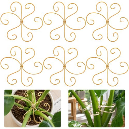 COMNICO Plant Stem Support 6 Pcs Monstera Durable Metal Plant Holder Stakes