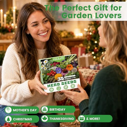 35 Herb Seeds Variety Pack, 16,400+ Non-GMO Heirloom Seeds for Planting