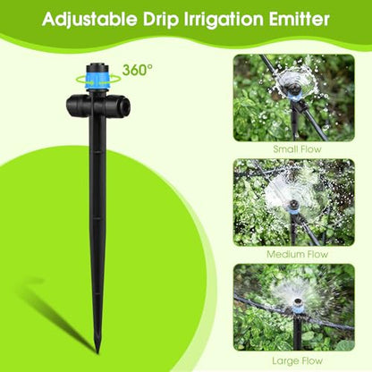 25Pcs Drip Irrigation Emitters – 8-Hole Adjustable Flow for 1/4" Tubing - color: Blue