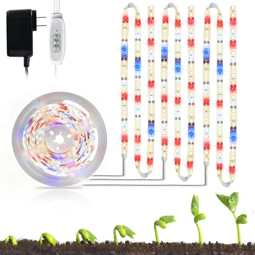10Ft LED Grow Strip Lights Full Spectrum 120 LED with Timer for Indoor