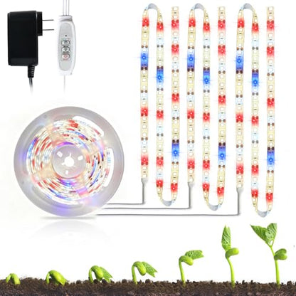 10Ft LED Grow Strip Lights Full Spectrum 120 LED with Timer for Indoor