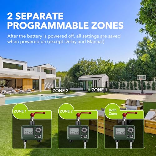 BN-LINK Outdoor Water Timer for Lawn, 2 Zone Programmable Sprinkler Timer - size: 2 Outlets